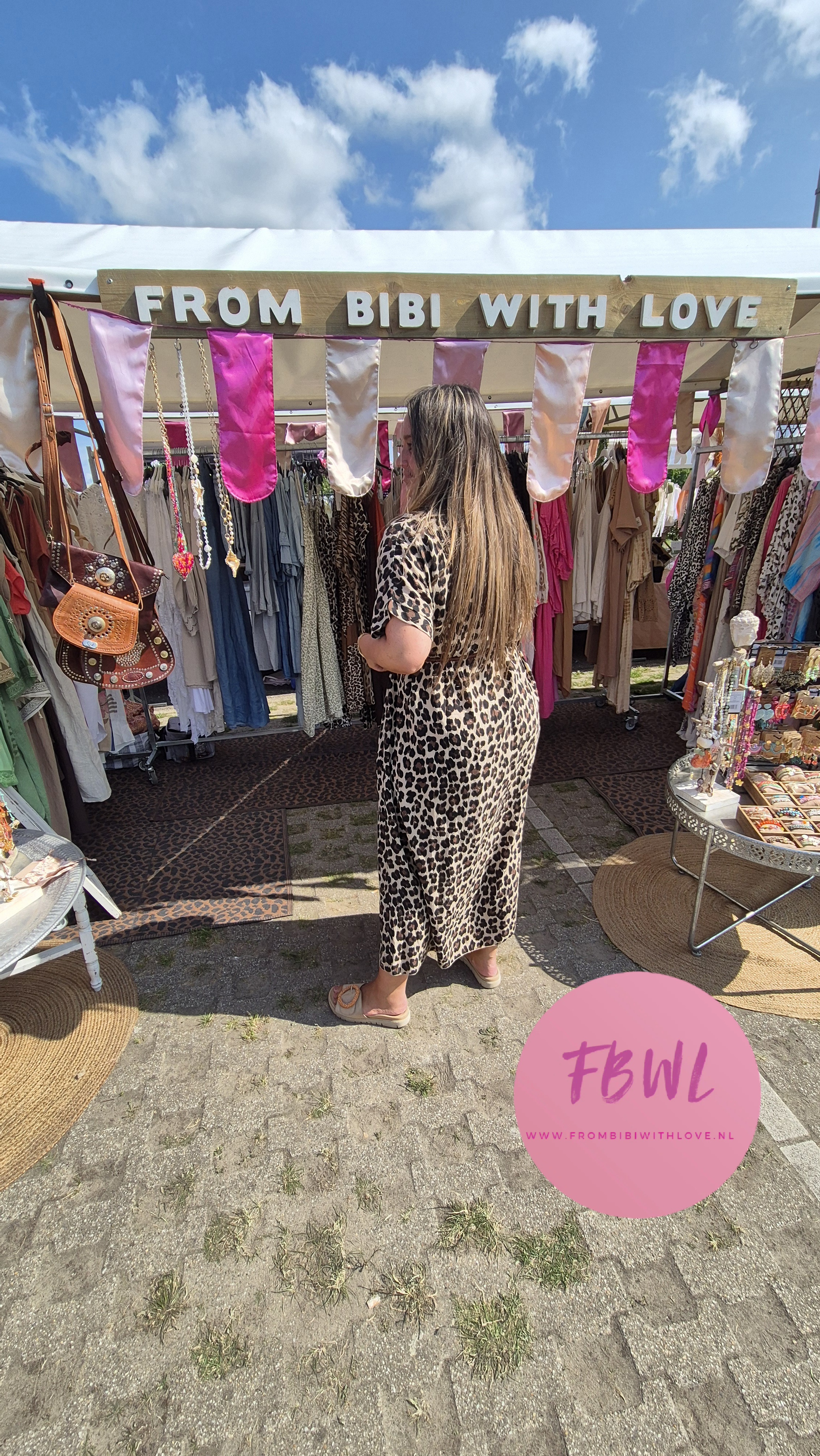 Leopard dress met leren koordje