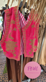 Velvet gilet roze