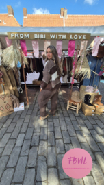 Kort vestje hippy bruin