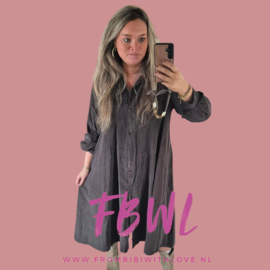 Overhemd Jurk/blouse in fijne rib