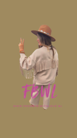 Fringe sweater zand