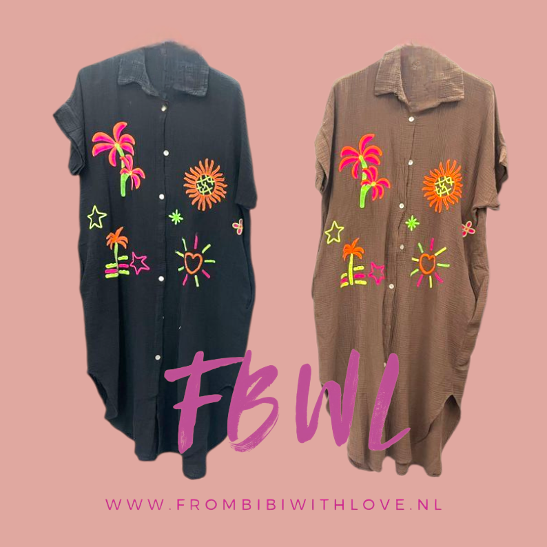 Overhemd Jurkje wafel palm 🌴