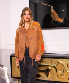 Teddy Camel/leopard gilet