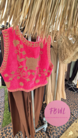Velvet gilet roze