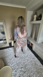 Stay positive Suedine print vest/jasje