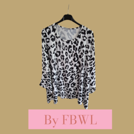 Leopard shirt wit/zwart