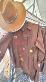 Blouse bruin/colourvibe