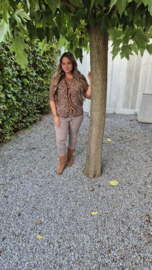 Teddy Camel/leopard gilet