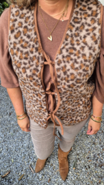 Teddy Camel/leopard gilet