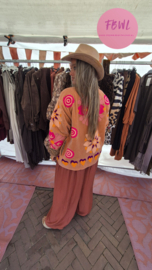 Velvet zalmroest jacket (pantervoering)