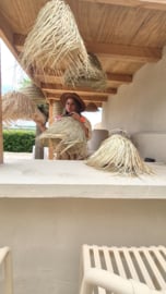 Lamp raffia groot
