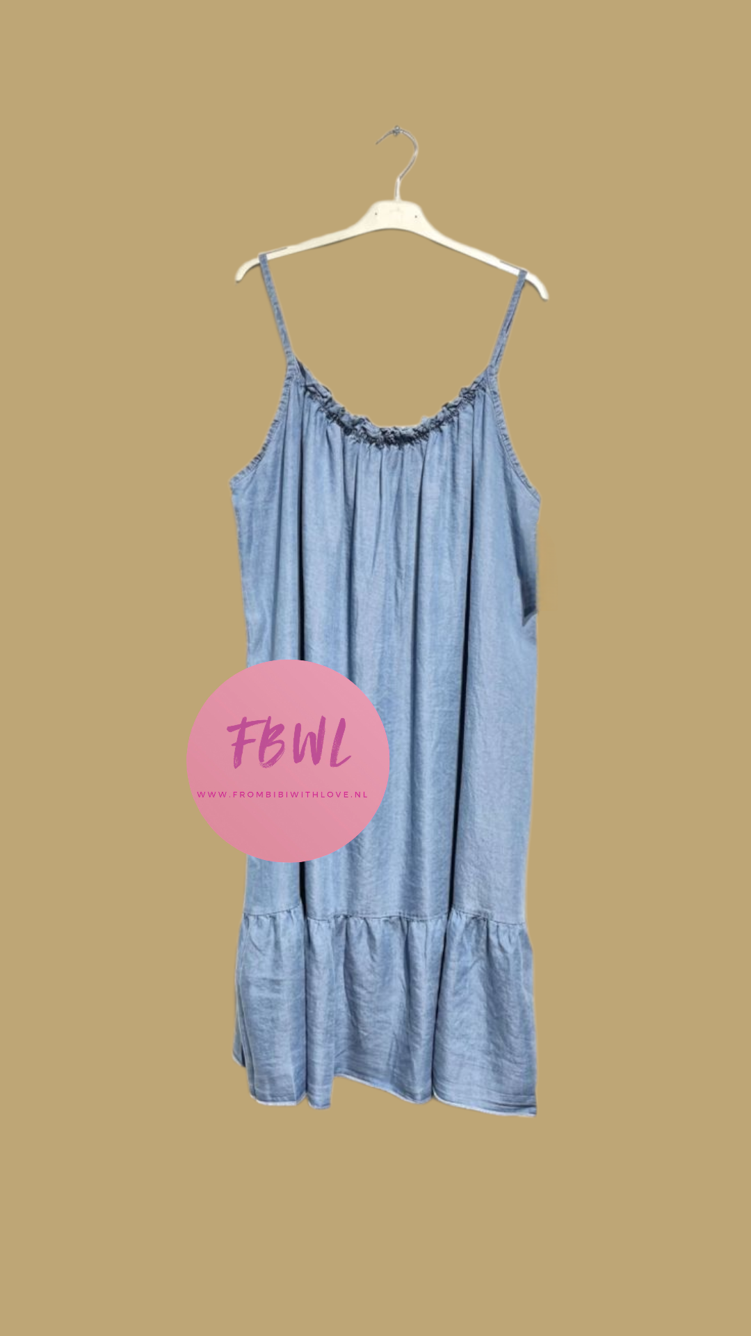 Jeans dress spaghettibandje