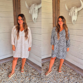 Leopard tuniek/ jurkje wafelstof kort
