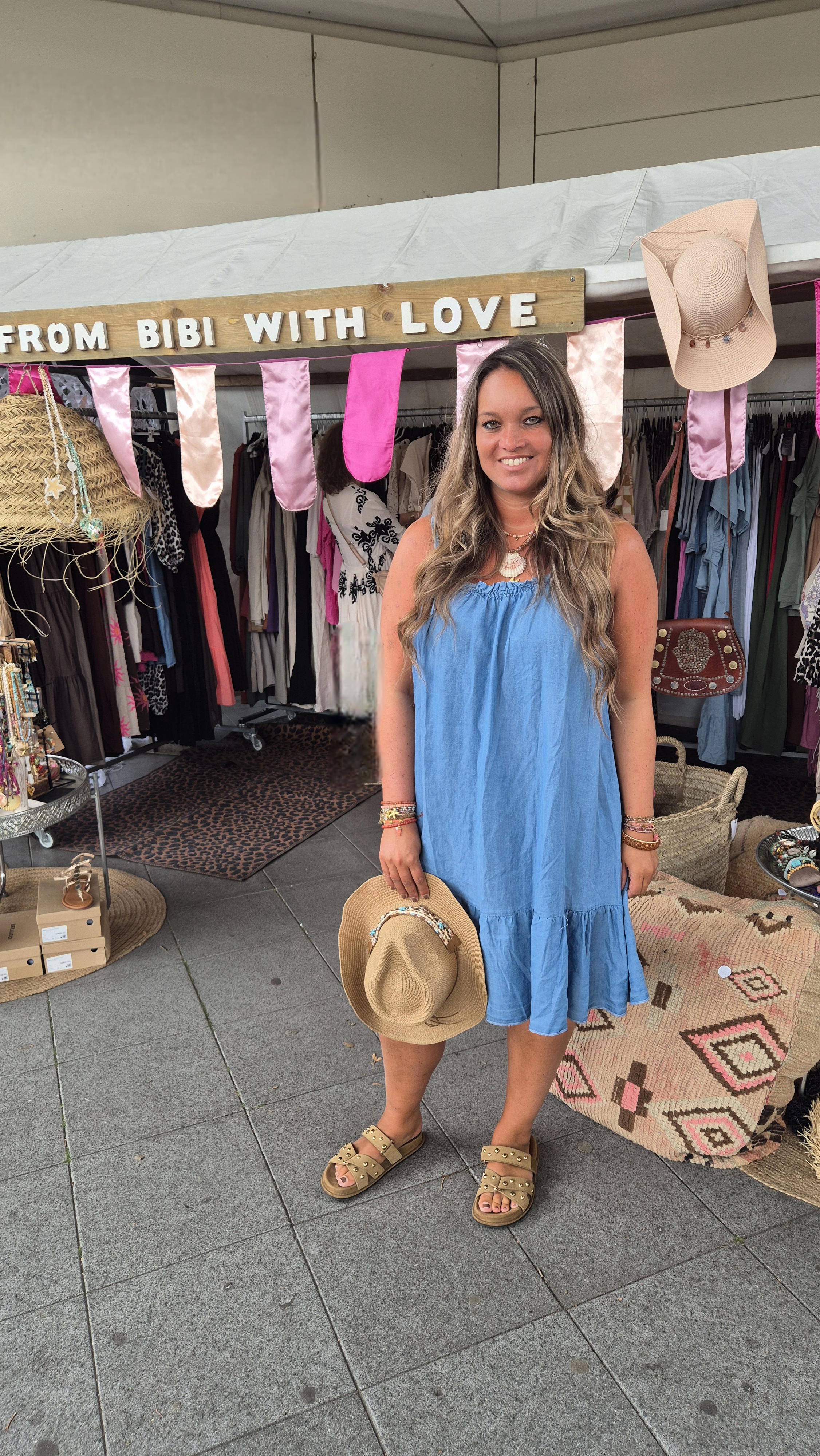 Jeans dress spaghettibandje