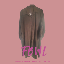 Overhemd Jurk/blouse in fijne rib
