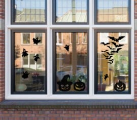 Statisch -Halloween set pompoen spook vleermuis