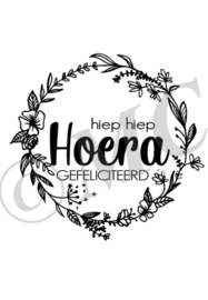 Wijnfles etiket: Hiep hiep hoera gefeliciteerd