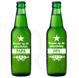 Sticker - Proost op de allerliefste papa / opa