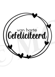 Wijnfles etiket: Van harte gefeliciteerd