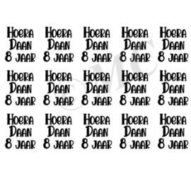 Traktatie stickers "Hoera"