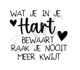 Wat je in je hart bewaart raak je nooit meer kwijt