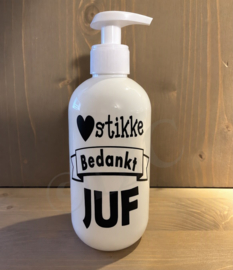 Zeeppompje - Hartstikke bedankt Juf / Meester (witte pomp)