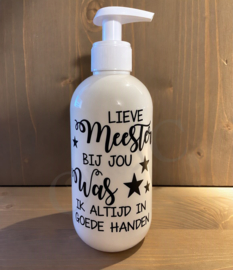 Zeeppompje - Lieve meester bij jou was ik altijd in goede handen (witte pomp)