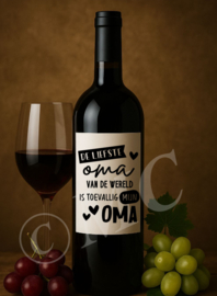 Wijnfles etiket: De liefste mama