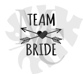 champagneglas sticker: Team Bride