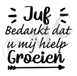 Juf bedankt dat u mij hielp groeien.