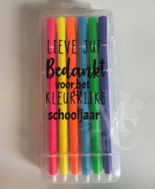 Stiften luxe  - Lieve juf/meester bedankt voor het kleurrijke schooljaar