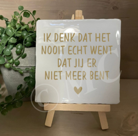 tegel:  Ik denk dat het nooit echt went