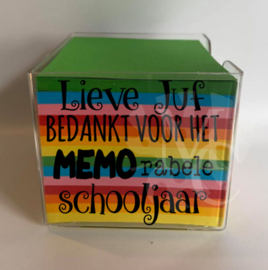 Memo blaadjes  - Lieve juf/meester bedankt voor het MEMO rabele schooljaar