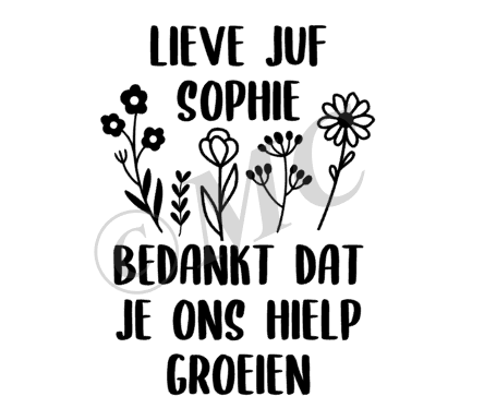 Lieve juf bedankt dat je ons hielp groeien