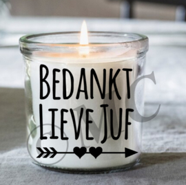 Kaars in glas - Bedankt lieve juf