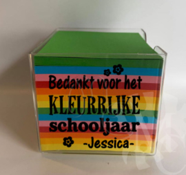 Memo blaadjes  - Bedankt voor het kleurrijke schooljaar afz. bloemen