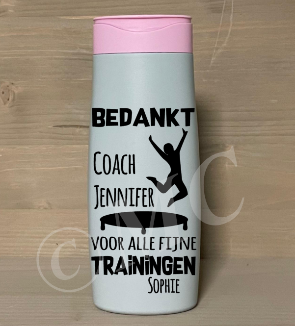 Douchegel: Bedankt coach -Trampoline