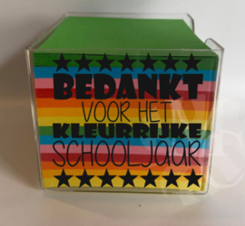 Memo blaadjes  - Bedankt voor het kleurrijke schooljaar (sterren)