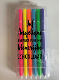 Stiften luxe  - Meester/Juf "naam" bedankt voor het kleurrijke schooljaar
