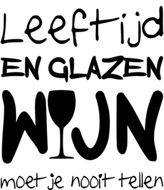 Wijnfles etiket: Leeftijd en glazen wijn