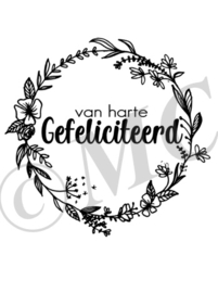 Wijnfles etiket: Van harte gefeliciteerd