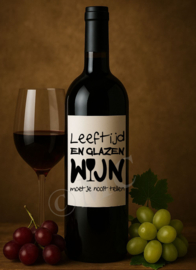 Wijnfles etiket: Leeftijd en glazen wijn (bier)