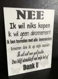 pvc - Nee ik wil niks kopen