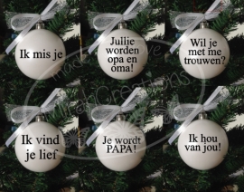 Kerstbal met eigen tekst