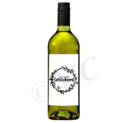 Wijnfles etiket: Van harte gefeliciteerd
