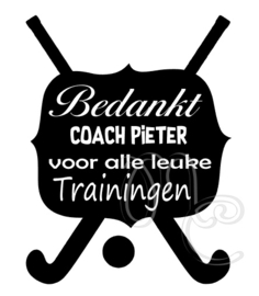 Bedankt coach voor alle leuke trainingen - Hockey