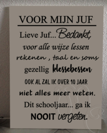 Voor mijn juf