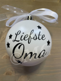 Kerstbal "Liefste Opa" ( oma, papa en mama ook mogelijk)
