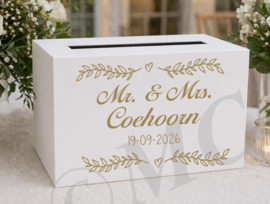 Mr. & Mrs. Naam datum (tbv. enveloppen box)