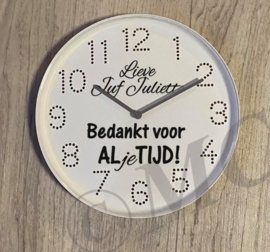 Klok - Bedankt voor al je tijd (met naam)